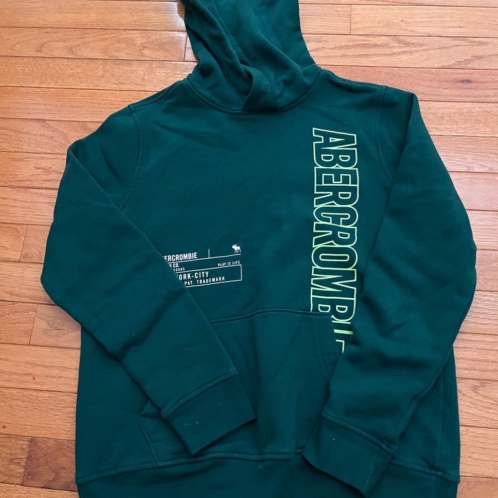 Green Abercrombie & Fitch Graphic Hoodie